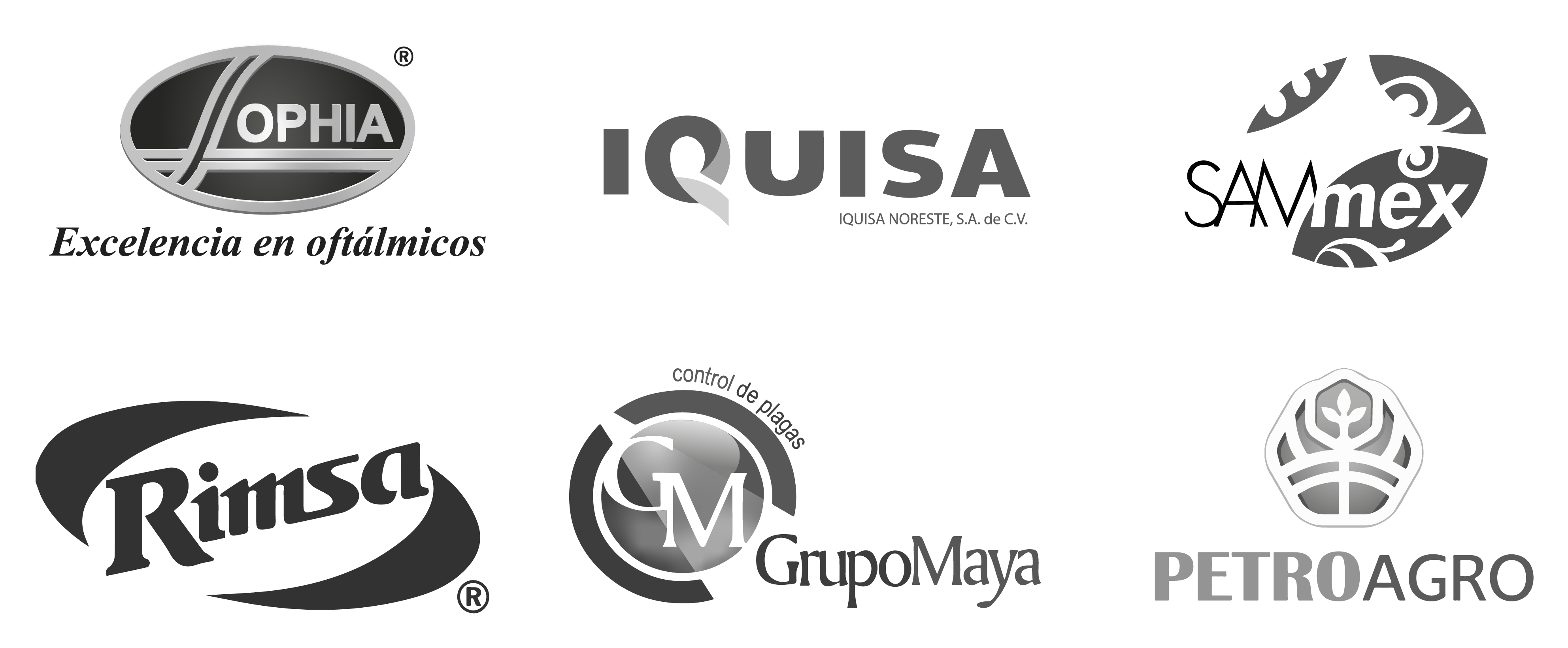 Logotipos de empresas pertenecientes a la industria farmacéutica y química representados como historias de éxito en Guardia Consultores