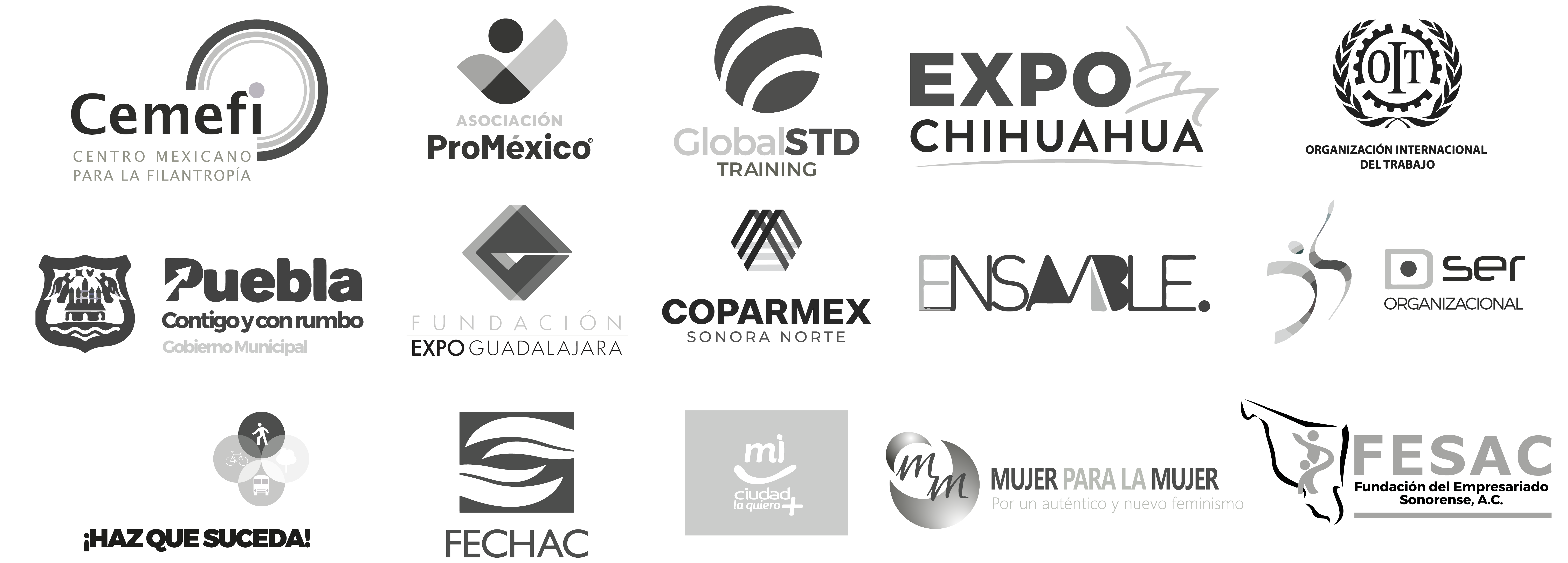 Logotipos de empresas pertenecientes a la industria de cámaras y organismos empresariales representados como historias de éxito en Guardia Consultores